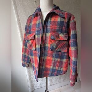 Wool Fleece Button Up Jacket Insulated Sir Jack Jacket Red Blue Green